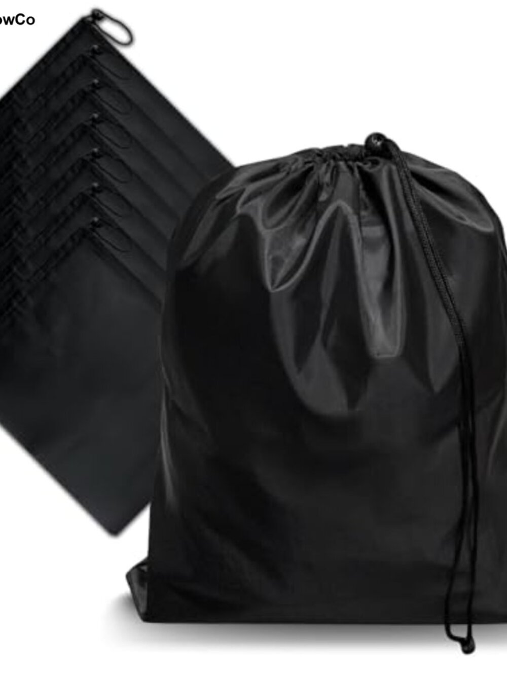 8-Pack Nylon Drawstring Bags Toggle Cinch Sack Gym Travel Backpack
